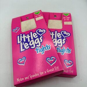✨ Vintage Little Leggs Tights Girls Size L 8–10 | NOS Lot of 2 | Pink Packaging